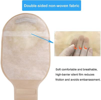 Bir / İki Parça 15-80mm Tek kullanımlık kolostomi torbası aktif karbonsuz / aktif karbonlu