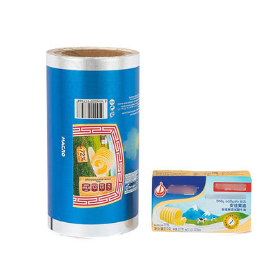 Özel düşük sıcaklıklı laminatlı ısı mühürü Lak Alüminyum folyo Peynir Paketleme Paketleme Kağıdı Margarin Tereyağı Paketleme Filmi