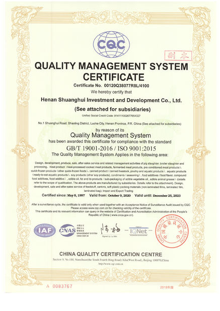 Çin Luohe Lianbang Chemical Co., Ltd. Sertifikalar