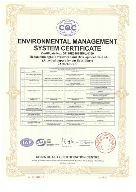 Çin Luohe Lianbang Chemical Co., Ltd. Sertifikalar